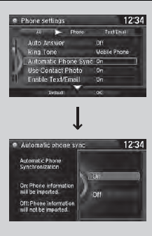 ■ Changing the Automatic Phone Sync