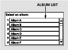 Select the Album icon, and the album list appears. Select the desired album,