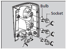 3. Turn the socket to the left and remove it. Remove the old bulb.