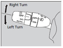 The turn signals can be used when the ignition switch is in ON