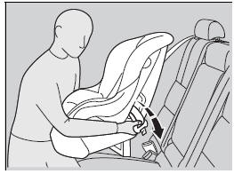 1. Place the child seat on the vehicle seat.