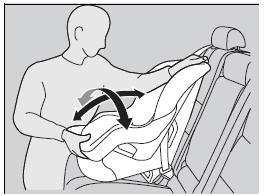 6. Make sure the child seat is firmly secured by