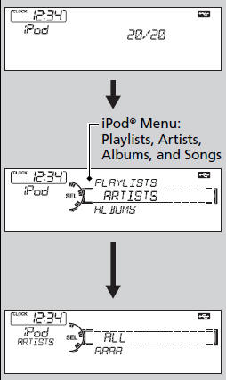 1. Press  to display the iPod®