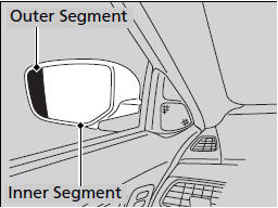 The driver side door mirror has outer and inner