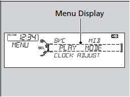 Selector knob: Rotate left or right to scroll