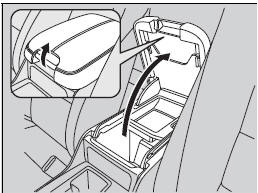 Pull the handle to open the console
