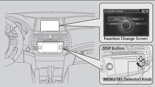 Press the DISP button to go to the Function Change