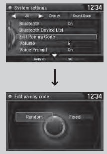 ■ To change the pairing code setting