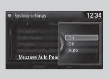 ■ To set up the auto reading option