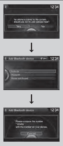 ■ To pair a cell phone (when there is no