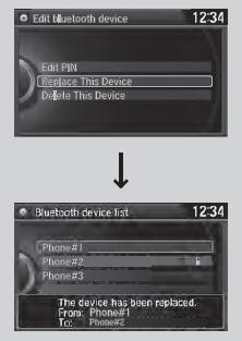 ■ To replace an already-paired phone
