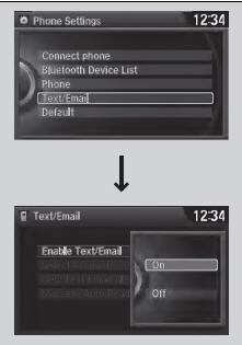 ■ To turn on or off the text/E-mail