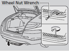 6. Attach the short end of the wheel nut