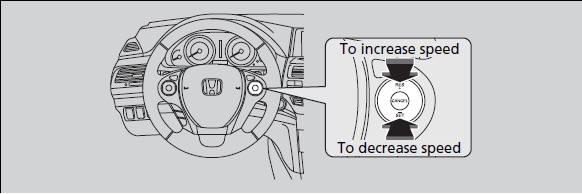 • Each time you press the button, the vehicle speed is increased or decreased