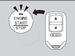 1. Touch the center of the ENGINE START/
