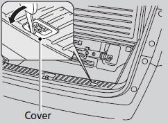 5. Remove the cover on the cargo area lining