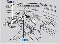 2. Turn the socket to the left and remove it.