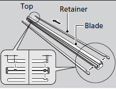 5. Remove the retainers from the rubber blade