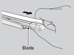 3. Slide the wiper blade out from the end with