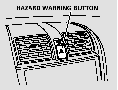 Push the button between the center vents to turn on the hazard warning lights