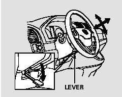 3. Push the lever up to lock the steering wheel in position.