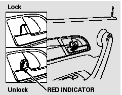 The lock tab on any passenger’s door locks and unlocks that door.