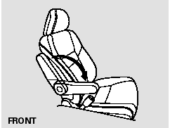 Each front seat has an armrest on the side of the seat-back. To use it, pivot