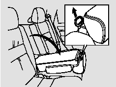 The rear center seat-back has a cargo area pass-through. To use the cargo area