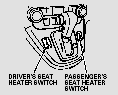The ignition switch must be in the ON (II) position to use the heaters.