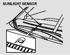 The climate control systemhas two sensors: a sunlight sensor on top of the dashboard,