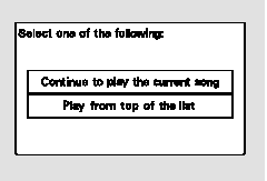 After you select the play mode, the display changes to the selectable playing