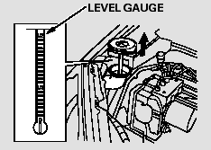 Check the fluid level by removing the cap and looking at the level gauge.