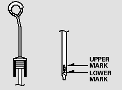 2. Remove the dipstick (yellow loop) from the transmission, and wipe it with