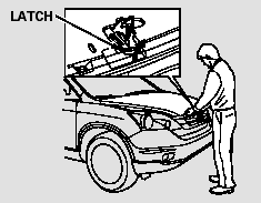 2. Reach in between the hood and the front grille with your fingers.