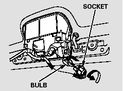 4. Pull the bulb straight out of its socket. Push the new bulb straight into