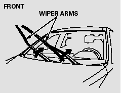 To replace a front wiper blade: