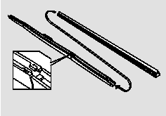 5. Place the top of the wiper blade on the end of the blade assembly, and slide