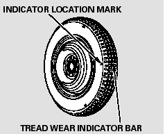 Replace the tire when you can see the tread wear indicator bars. The replacement