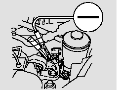 4. Connect the second jumper cable to the negative ( - ) terminal on the booster