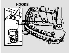 The four hooks on the floor can be used to install a net for securing items.