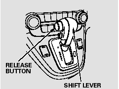 To shift from any position, press firmly on the brake pedal and the release button