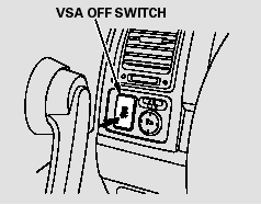 This switch is under the driver’s side vent. To turn the VSA system on and off,