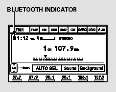 The Bluetooth icon  will also appear