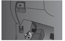2. Locate the hood latch lever, pull the lever up, and lift up the hood.