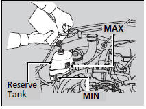 1. Check that the cooling fan is operating and stop the engine once the temperature