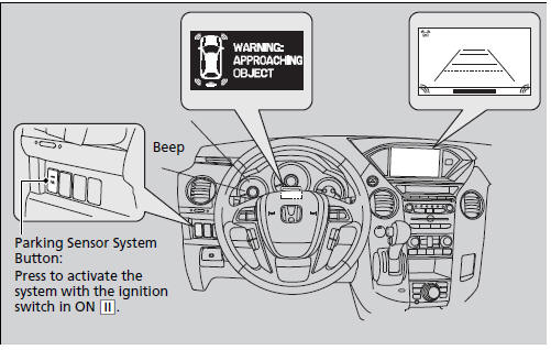 The indicator in the button comes on and the beeper sounds when the system is