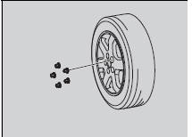 1. Remove the wheel nuts and flat tire.