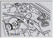 1. Turn the socket to the left and remove it.