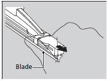 3. Slide the wiper blade out from its holder by pulling the tabbed end out.