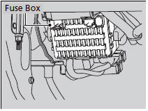 Fuse locations are shown on the label on the side panel. Locate the fuse in question